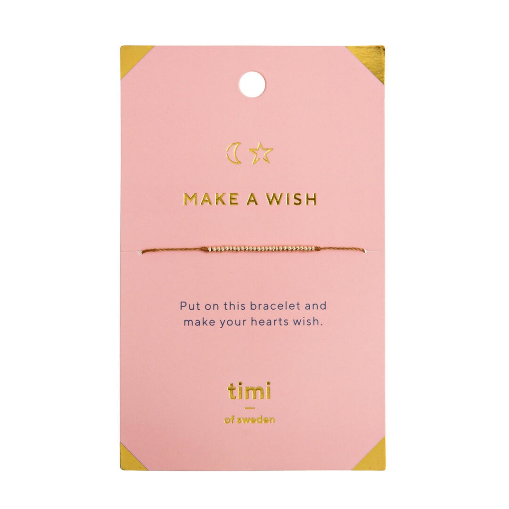 Make A Wish Bead Bracelet - Gold/Mocha