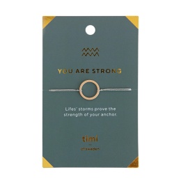 You Are Strong Circle Bracelet - Dark Grey