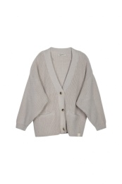Clan Knitted Cardigan Organic - Cold Beige