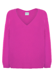 Silja V-neck Knit - Neon Pink