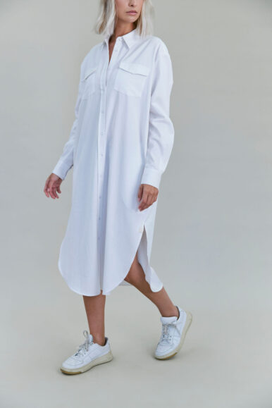 Eevy Long Shirt Dress Organic - White