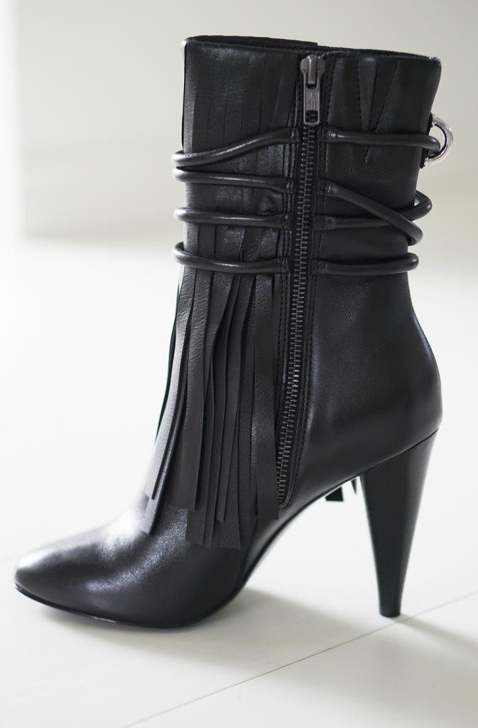 fringe high heel boots
