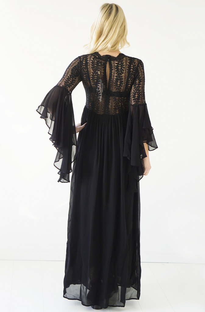 sexy long sleeve evening gown