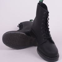 black greasy 8 eye derby boot