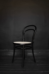 Stol TON No.14 Svartbets/Flätad sits