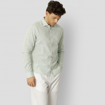 Jamie Cotton/Linen Shirt Minty Green