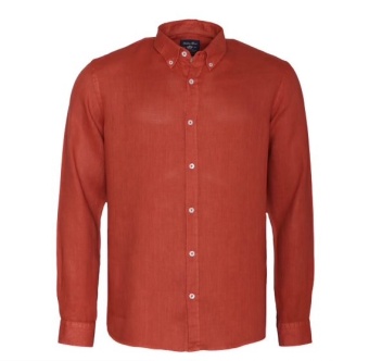 Linston Linen Shirt Rust Red