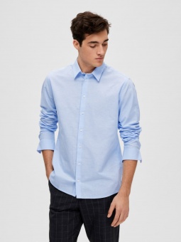 New-Linen Shirt Cashmere Blue