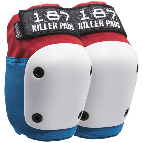 Large White Blue 187 Killer Pads Fly Knee Pad X Red