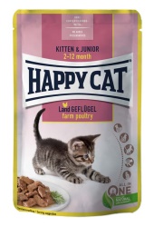 HappyCat våt/sås, Kitten/Jun. fågel, 85 g