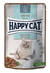 HappyCat våt/sås, Skin&Coat, 85 g