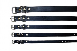 Halsband råläder  Svart