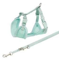 Junior puppy soft sele med koppel, 26-34 cm/10 mm, 2.00 m, mint