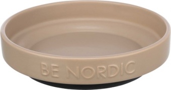 BE NORDIC skål, låg, keramik/gummi, 0.3 l/ø 16 cm, taupe