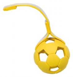Sporting boll, på band, naturgummi, ø 7 cm/22 cm blå/gul