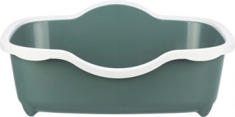 Kattlåda Davio, med kant, 56 × 26 × 39 cm, grön/vit