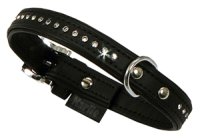 Halsband Art Leather Monte Carlo 2 rad Strass Svart