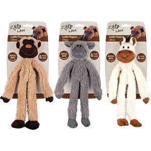Hundleksak cuddle flopper djurmix 43x16cm
