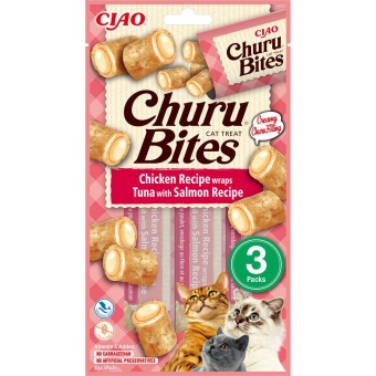 Churu Cat Bites Chicken/Tuna Wrap with salmon