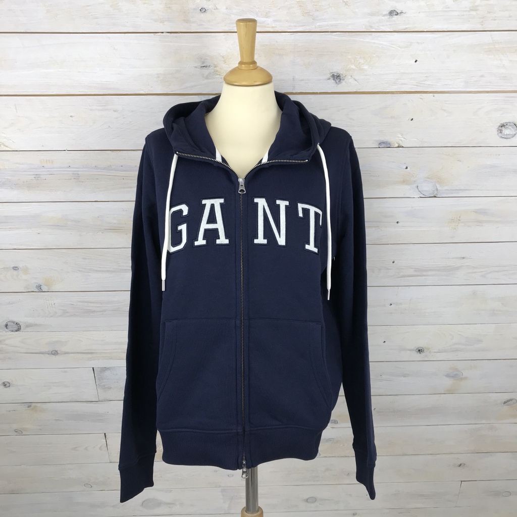 gant logo full zip hoodie