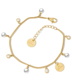 Liz charm bracelet, Pearl gold