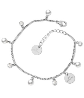 Liz charm bracelet, Pearl silver
