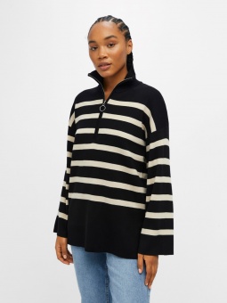 OBJESTER L/S KNIT ZIP PULLOVER NOOS