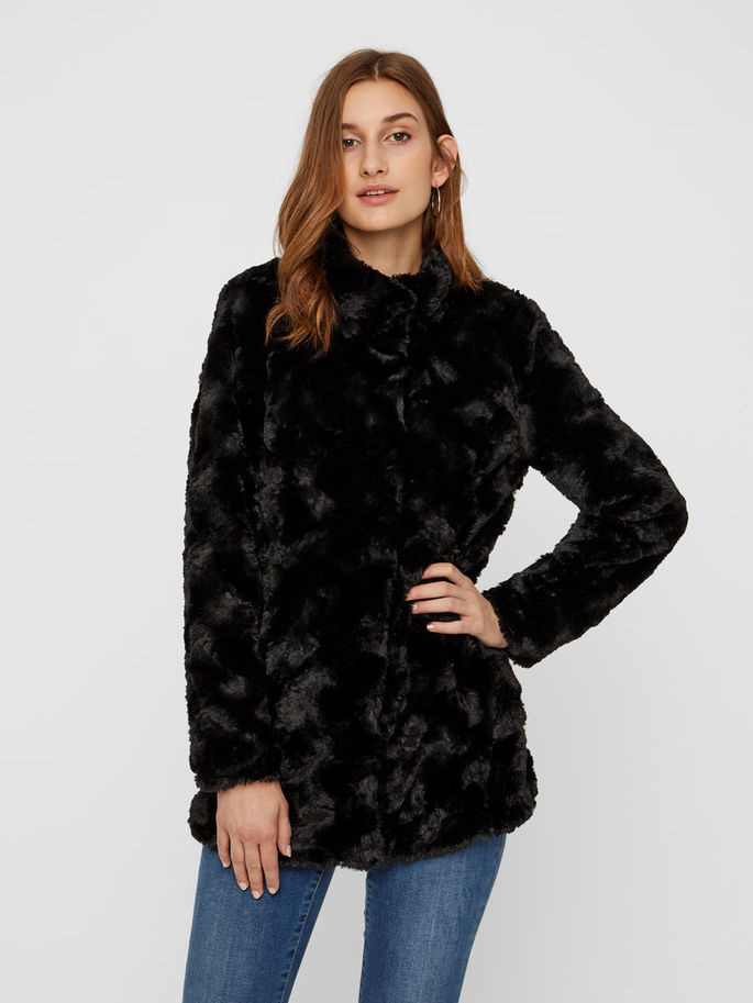 vero moda jacka fuskpäls svart vero moda jacka fuskpäls svart
