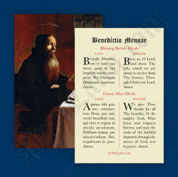 Bönekort: Benedictio Mensae / Bordsbön
