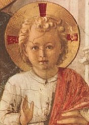 Välsignande Jesusbarn, vykort (Fra Angelico)