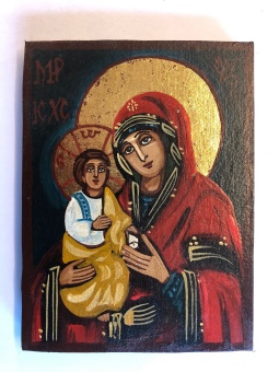 Maria & Jesusbarnet (12x16), äkta ikon
