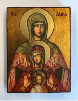 Hl. Anna själv tredje (12x17), äkta ikon