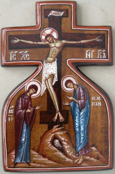 Korsfästelsen som korsikon (14x22), äkta ikon