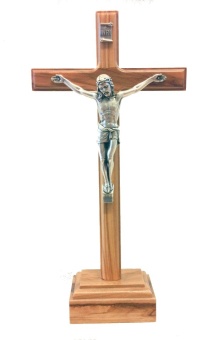 Krucifix, stående, trä (28 cm)