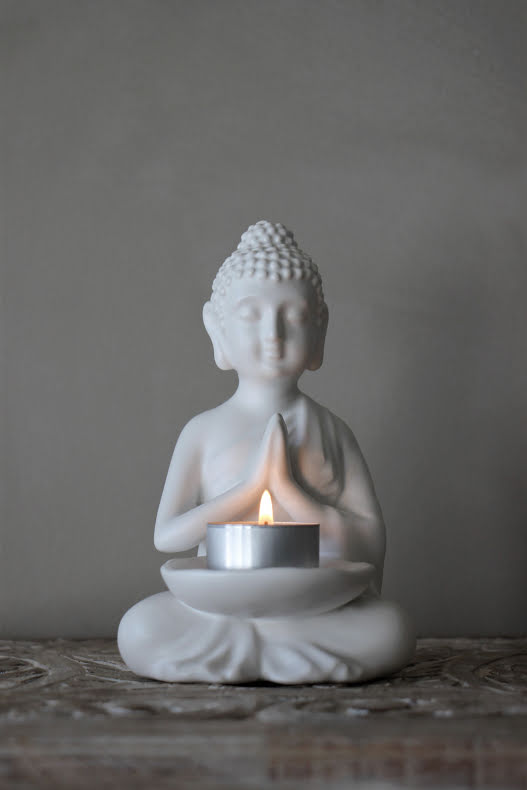 Buddha Candleholder - Vit