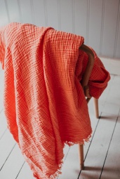 Crinkle Plaid Peach