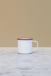 Kaffemugg Emalj Röd Kant
