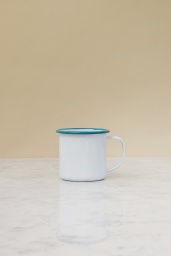Kaffemugg Emalj Turkos Kant