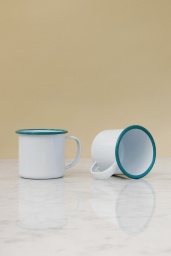 Kaffemugg Emalj Turkos Kant