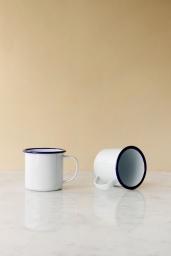 Kaffemugg Emalj Blå Kant