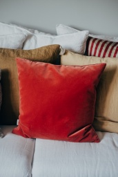 Velour Cushion Coral