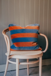 Cushion Soft Stripe 50x50 Blue/Brown