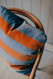 Cushion Soft Stripe 50x50 Blue/Brown
