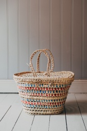 Picnic Basket Blue-Red Ribbon