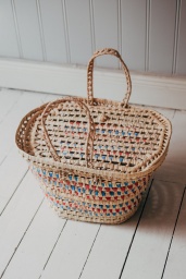 Picnic Basket Blue-Red Ribbon
