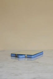Ruban Mirror Rectangular Blue Stripe