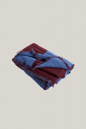 Crinkle Stripe Plaid Burgundy