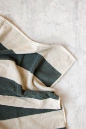 Frotté Stripe Bath Towel Dark green