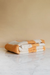 Frotté Stripe Bath Towel Warm yellow