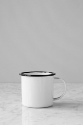 Kaffemugg Emaljerad Vit